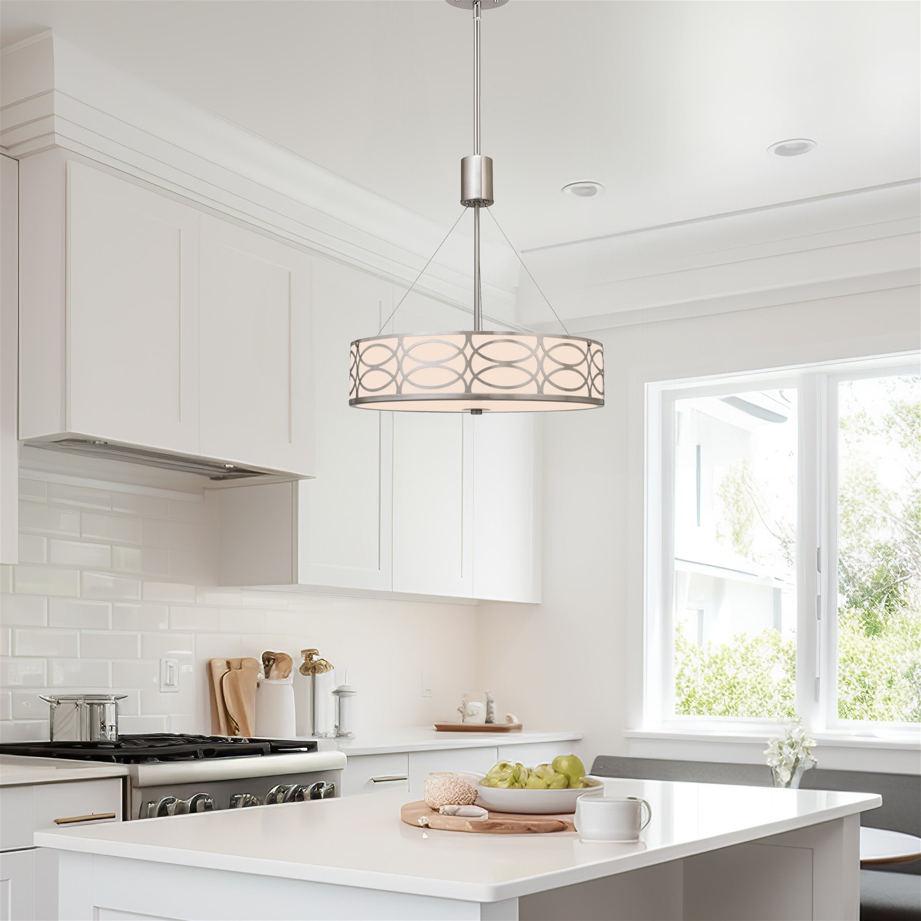 Lustre tambour en métal Sienna 19 à 3 lumières