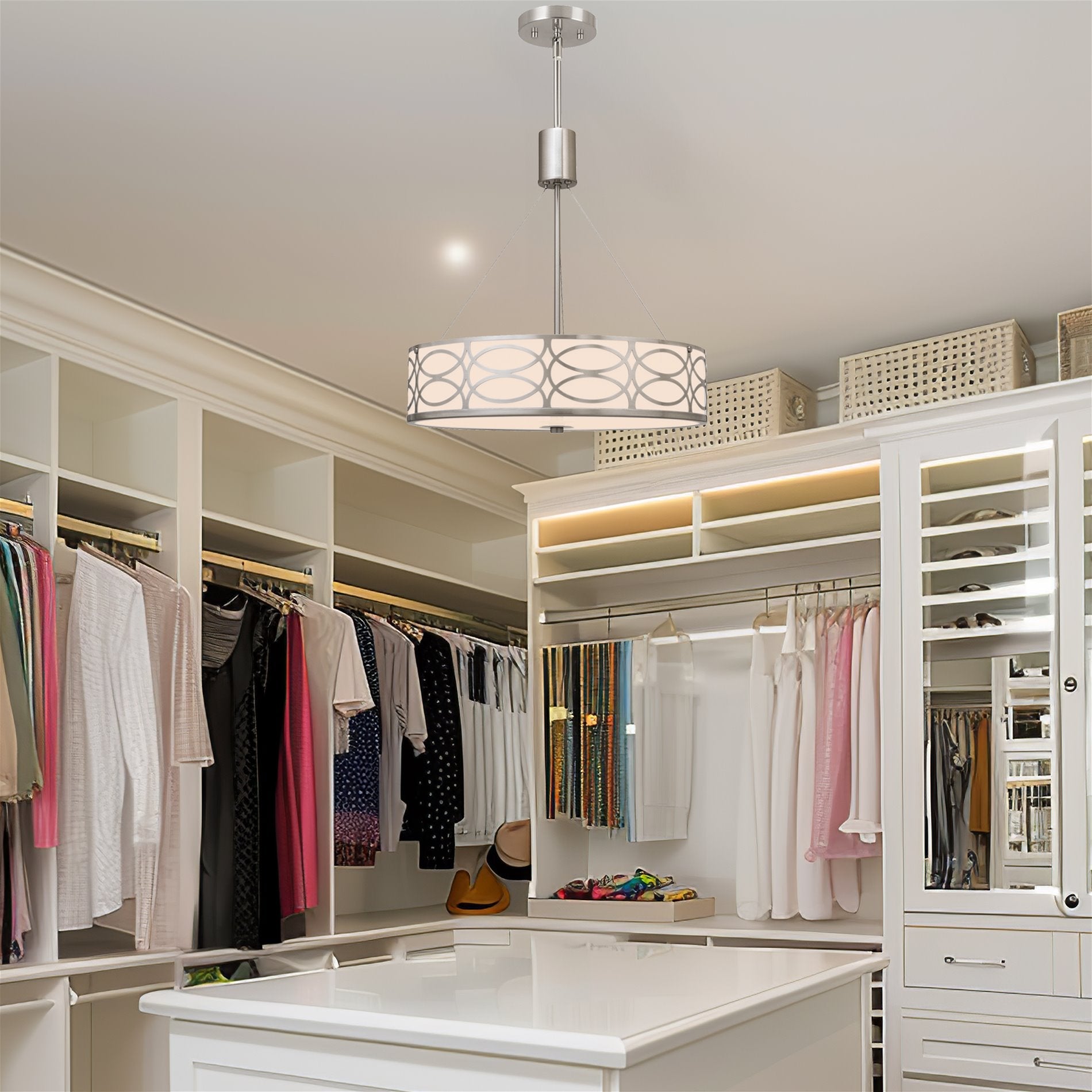 Lustre tambour en métal Sienna 19 à 3 lumières