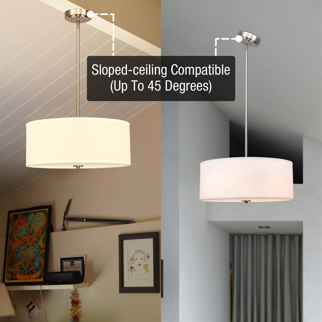 Lustre suspendu Nolan 18 Classic à 3 lumières en forme de tambour