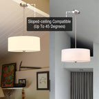 Lustre suspendu Nolan 18 Classic à 3 lumières en forme de tambour