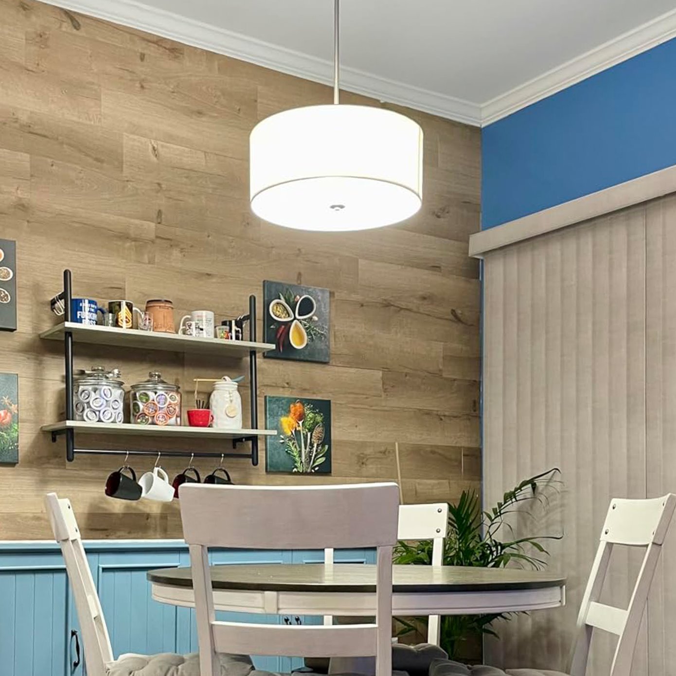 Lustre suspendu Nolan 18 Classic à 3 lumières en forme de tambour