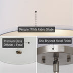 Lustre suspendu Nolan 18 Classic à 3 lumières en forme de tambour