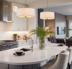 Lustre suspendu Nolan 18 Classic à 3 lumières en forme de tambour
