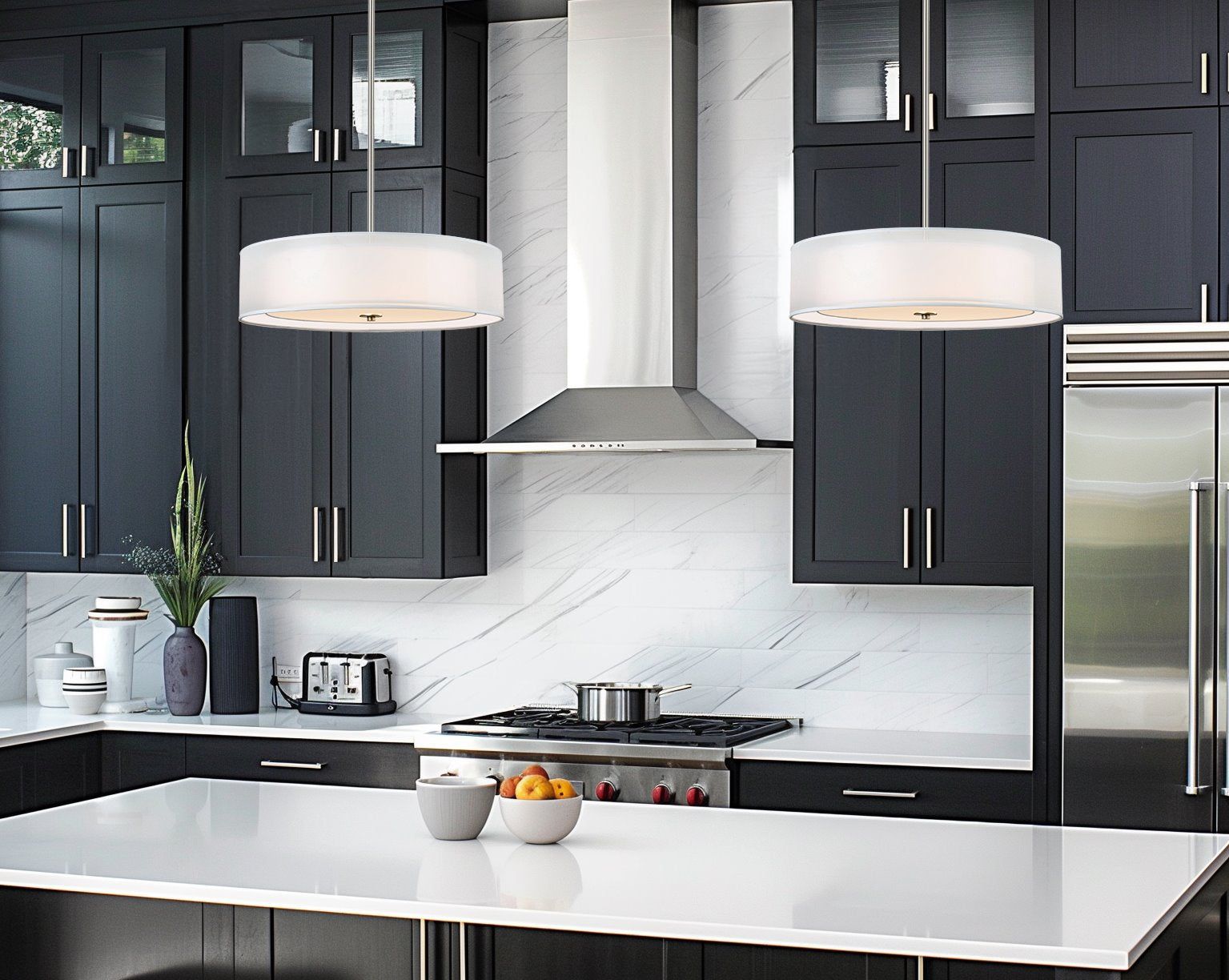 Lustre moderne Lindos 20 à 3 lumières et double tambour