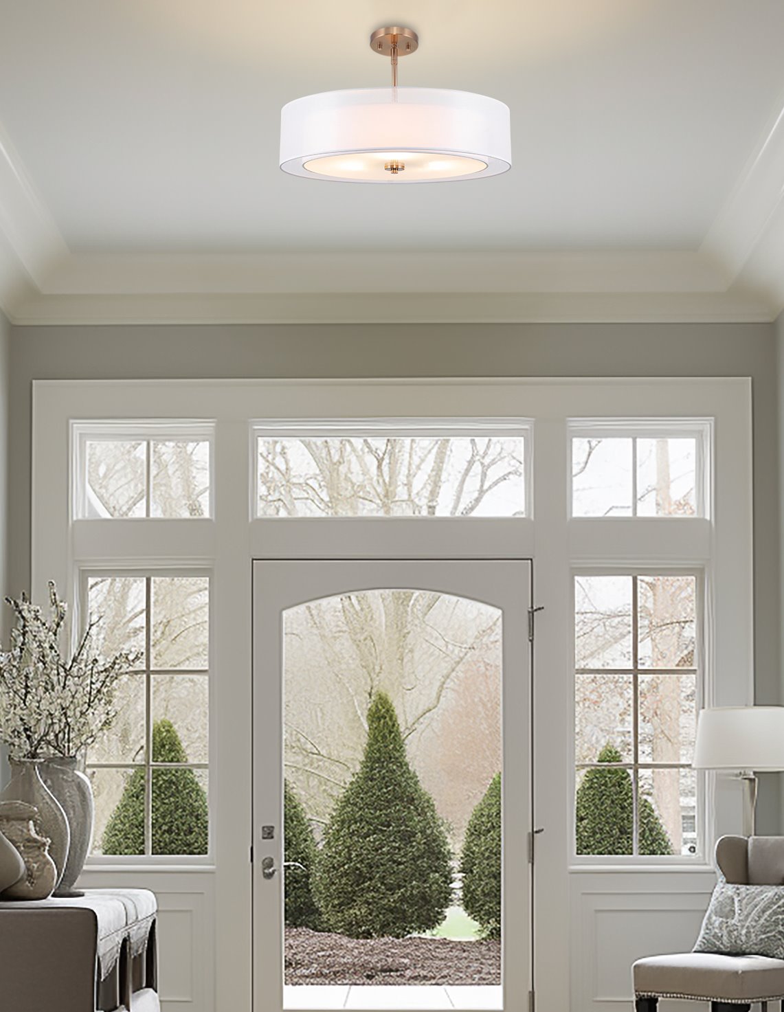 Lustre moderne Lindos 20 à 3 lumières et double tambour
