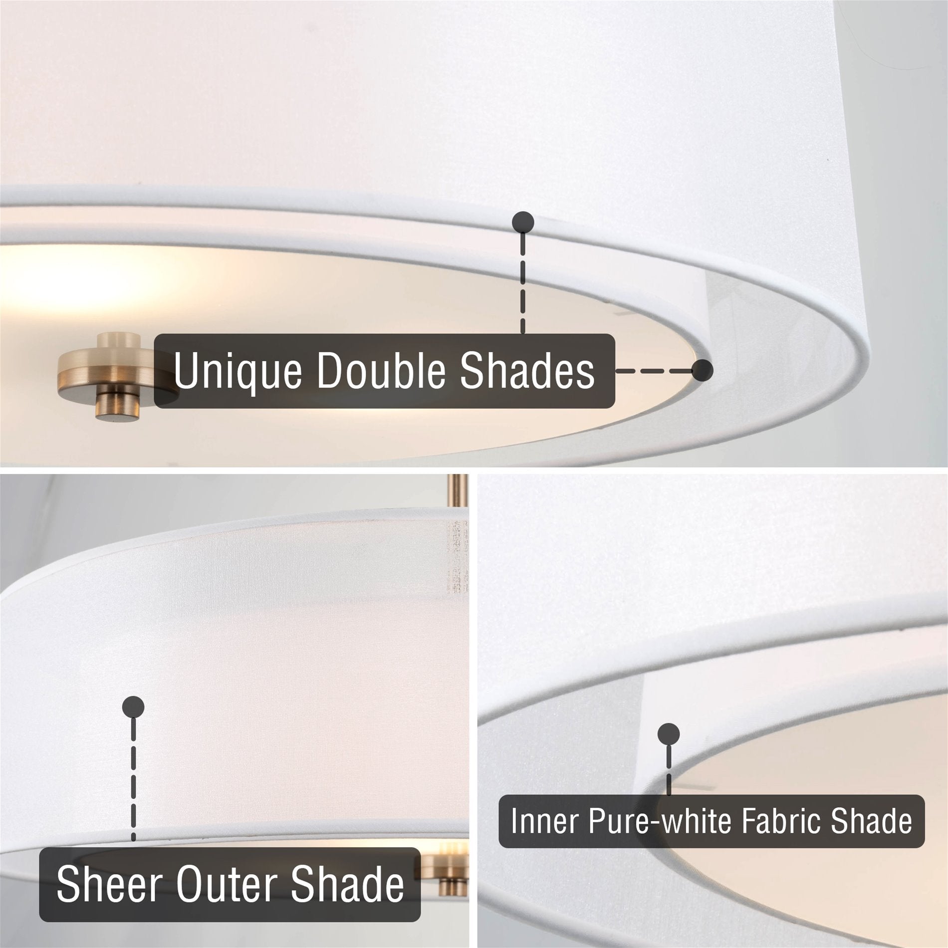 Lustre moderne Lindos 20 à 3 lumières et double tambour