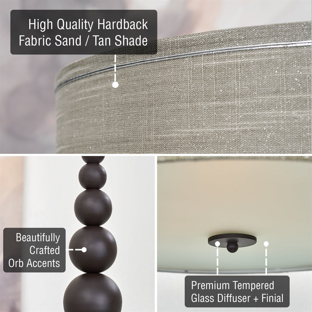 Lustre suspendu moderne Adelade 23 à 3 lumières en forme de tambour