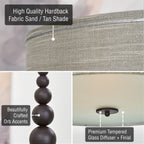 Lustre suspendu moderne Adelade 23 à 3 lumières en forme de tambour