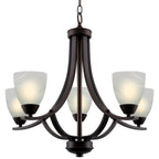 Lustre contemporain Weston 24 à 5 lumières, grand modèle