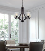 Lustre contemporain Weston 24 à 5 lumières, grand modèle