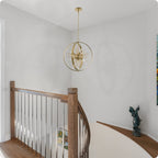 Lustre Solaris 22 à 6 lumières, forme sphérique/globe, style étoile Sputnik