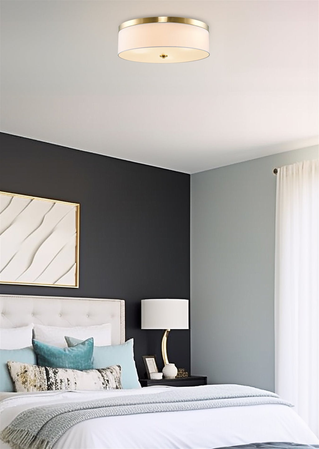 Plafonnier encastré Walker 20, grand modèle, style moderne du milieu du siècle, à 3 lumières