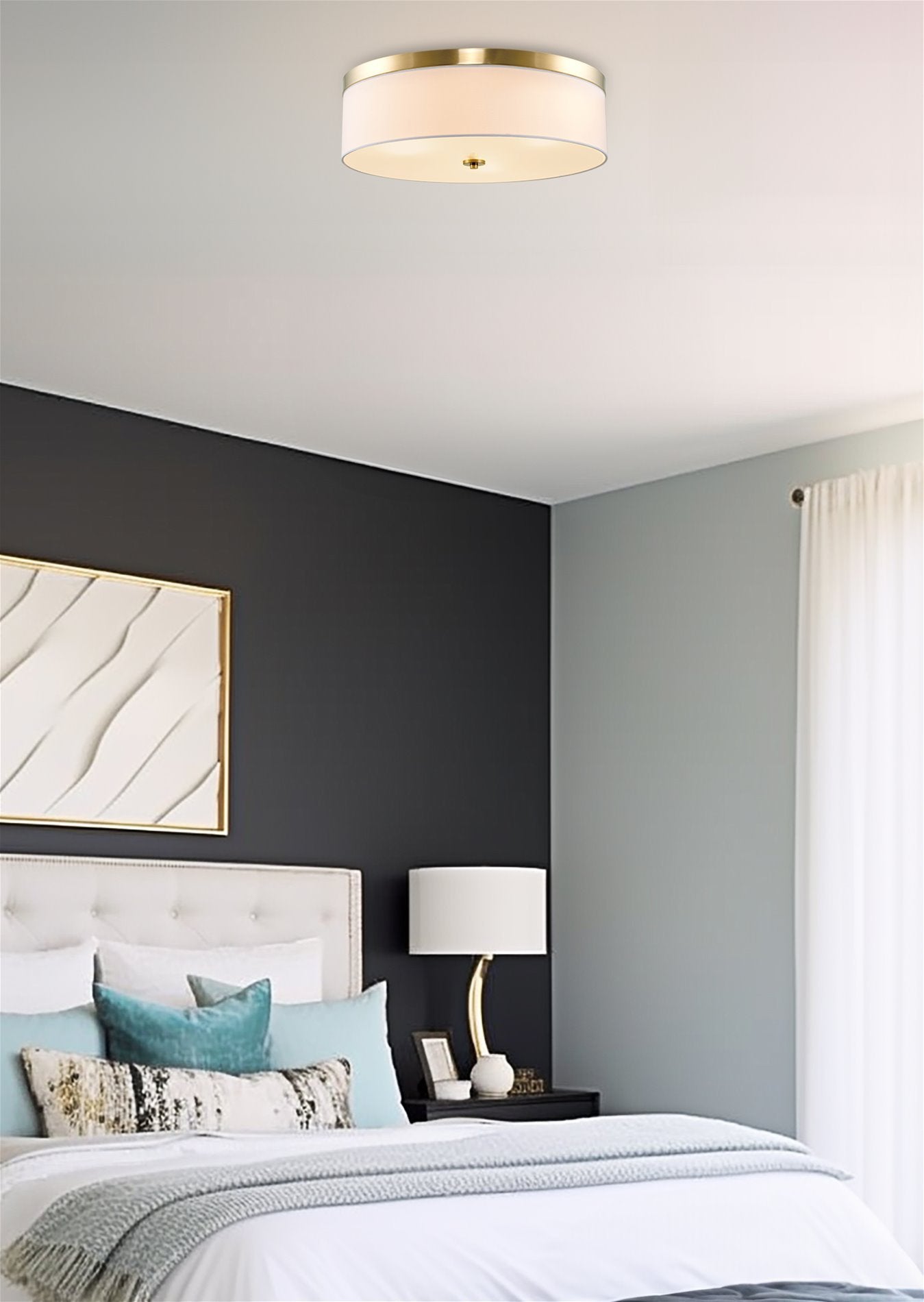 Plafonnier encastré Walker 20, grand modèle, style moderne du milieu du siècle, à 3 lumières