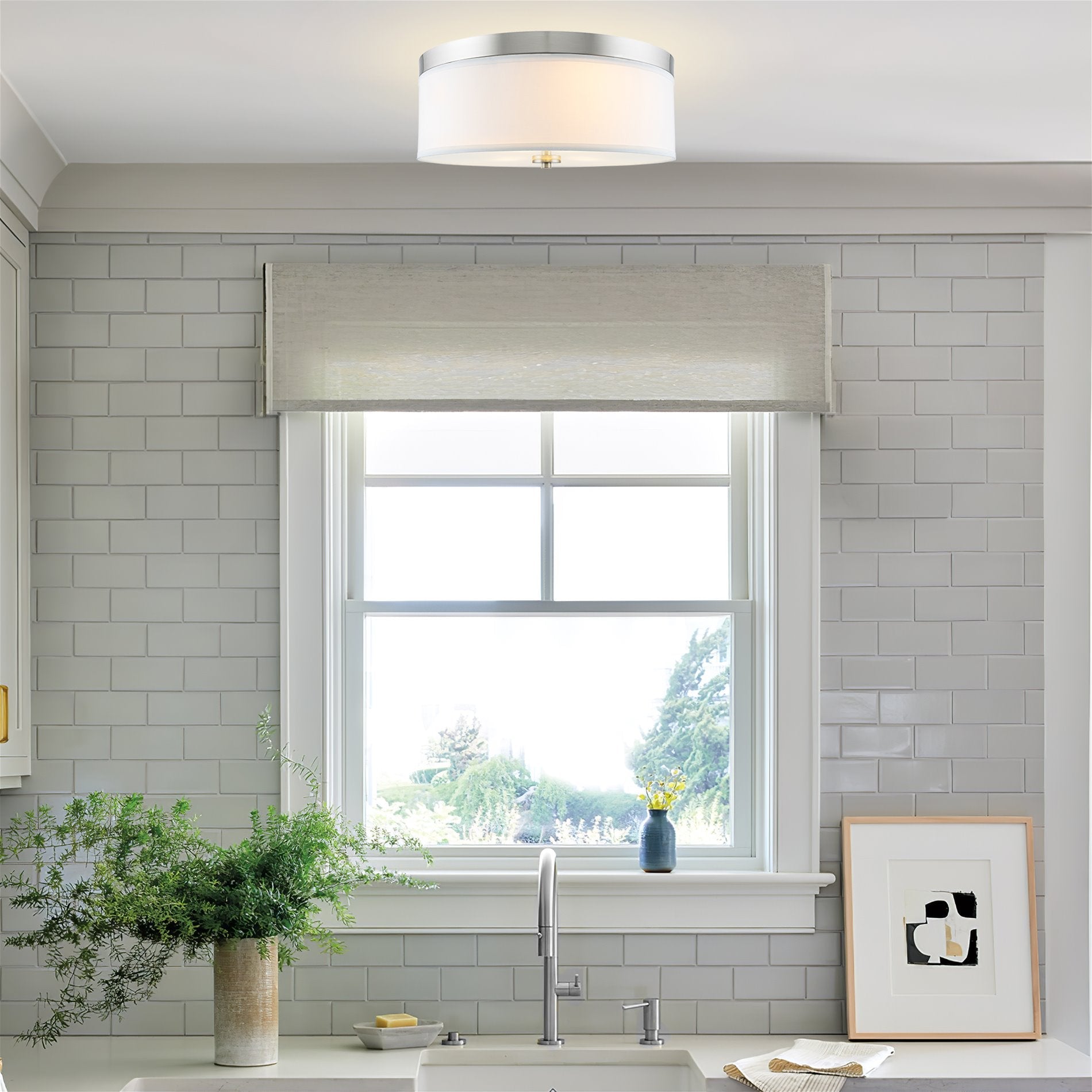 Plafonnier encastré Walker 20, grand modèle, style moderne du milieu du siècle, à 3 lumières