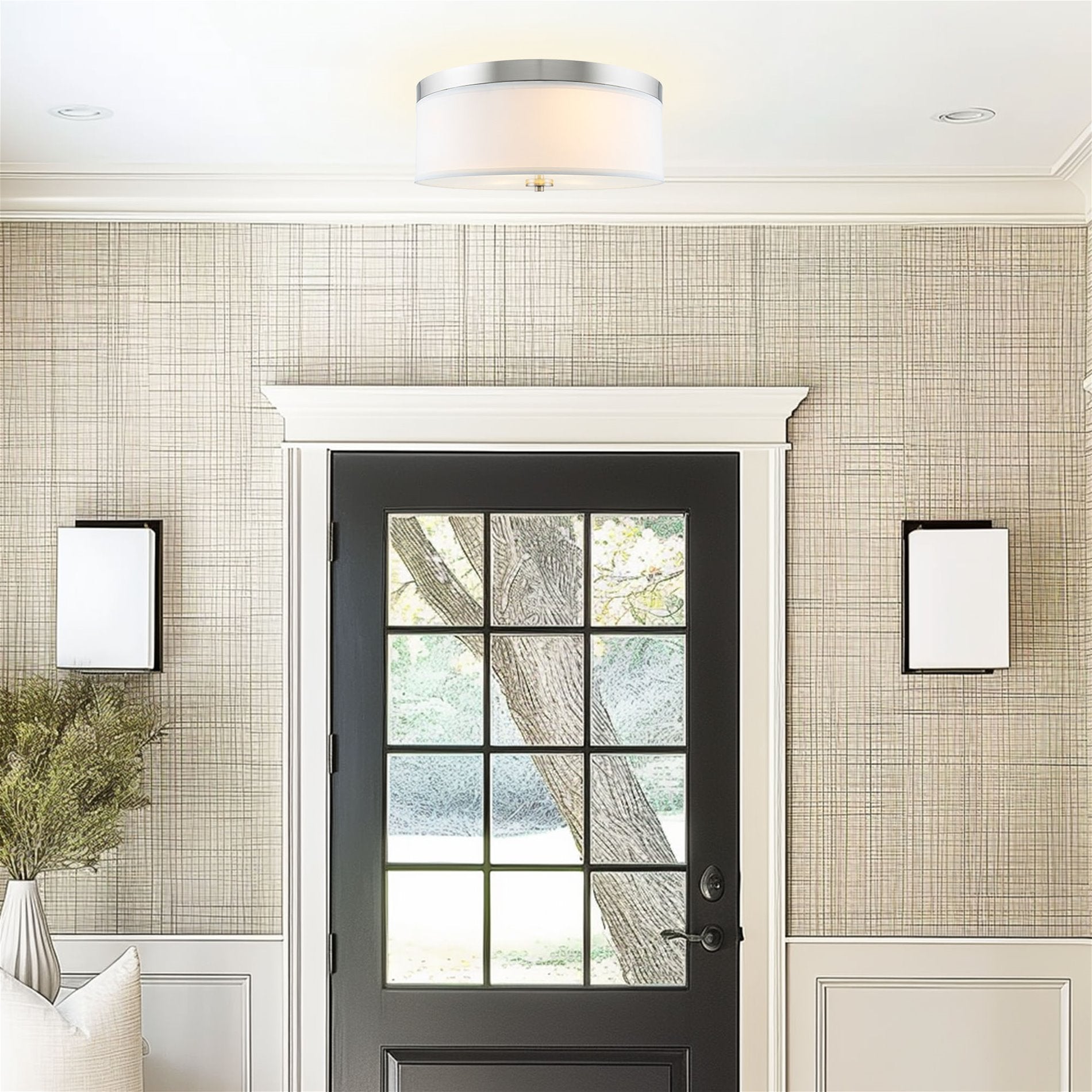 Plafonnier encastré Walker 20, grand modèle, style moderne du milieu du siècle, à 3 lumières