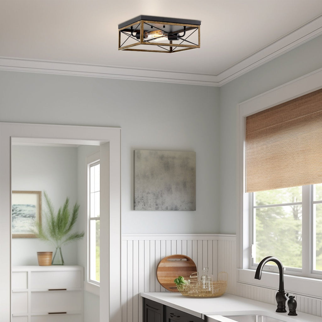 Colton 13 Lampada da soffitto a incasso moderna da fattoria a 2 luci