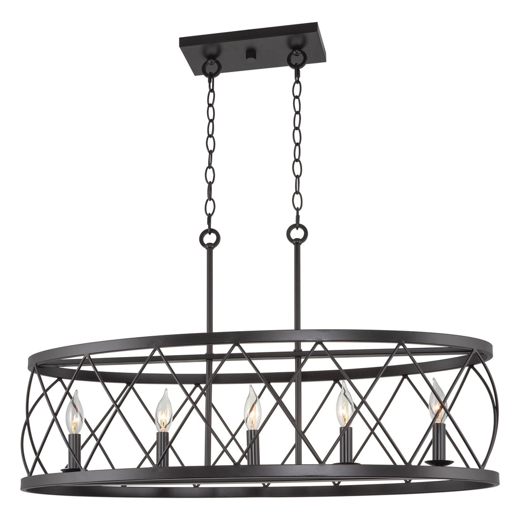Luminaire traditionnel Eleanor 33 à 5 lumières pour îlot de cuisine