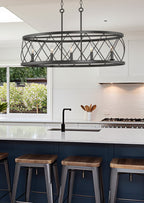 Luminaire traditionnel Eleanor 33 à 5 lumières pour îlot de cuisine