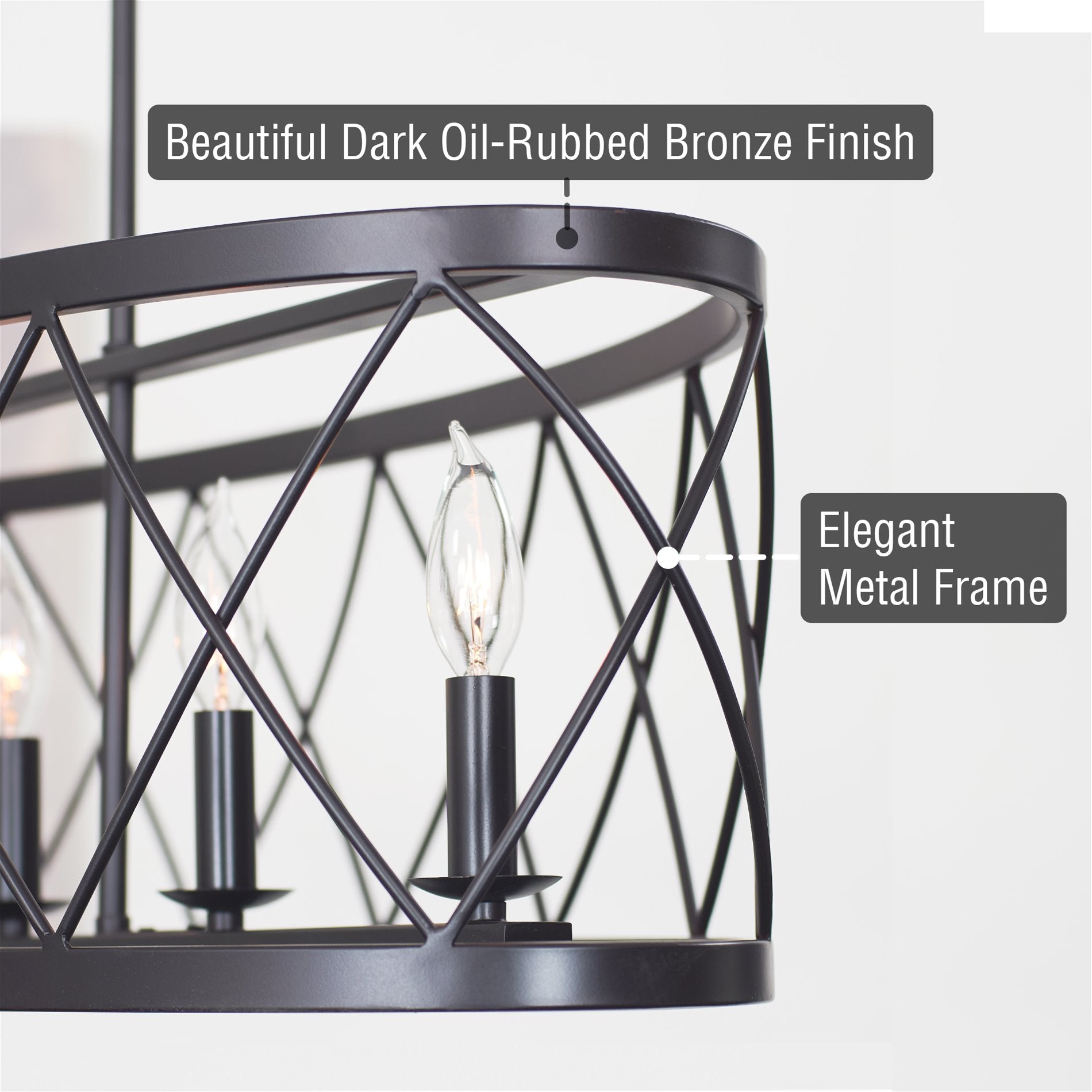 Luminaire traditionnel Eleanor 33 à 5 lumières pour îlot de cuisine