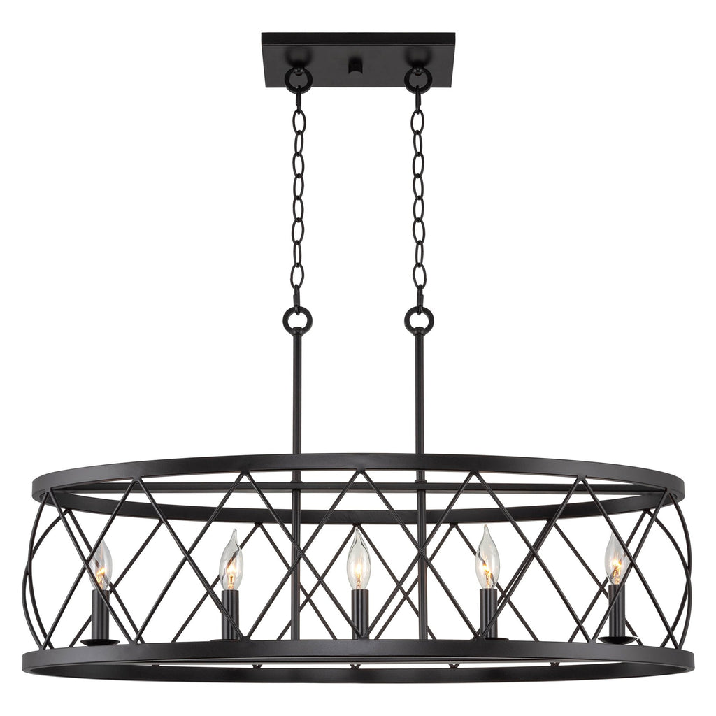 Luminaire traditionnel Eleanor 33 à 5 lumières pour îlot de cuisine