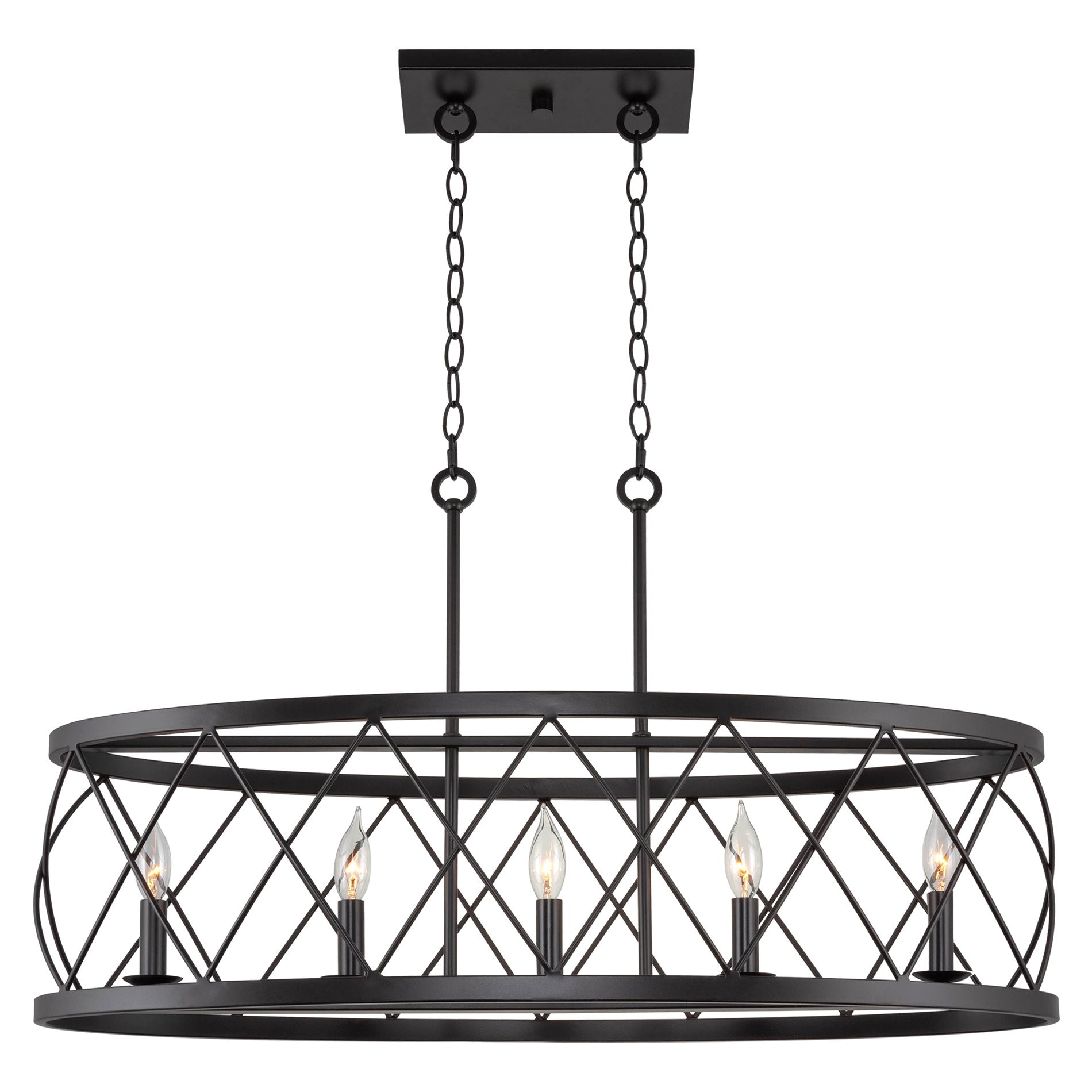Luminaire traditionnel Eleanor 33 à 5 lumières pour îlot de cuisine