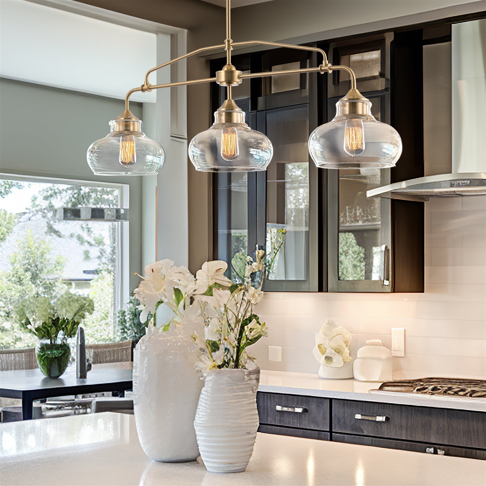 Harlow 38 Applique murale moderne industrielle style ferme à 3 lumières pour îlot de cuisine