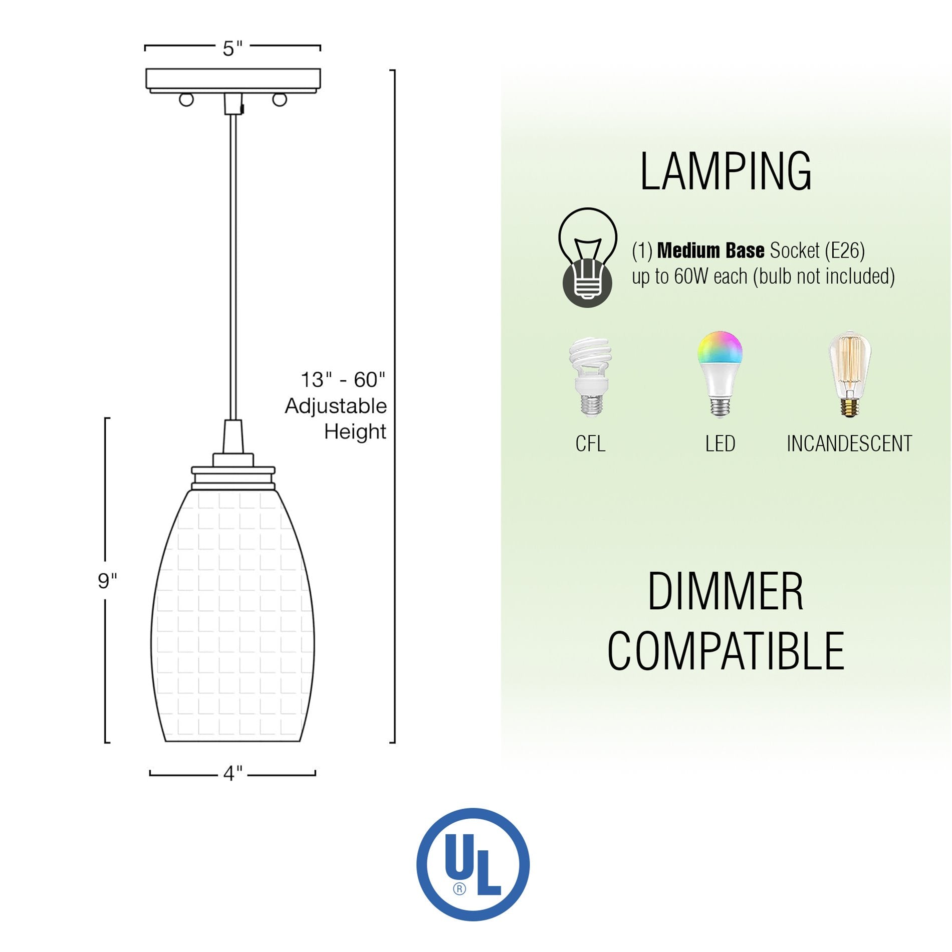 Suspension ovale moderne Coast 9