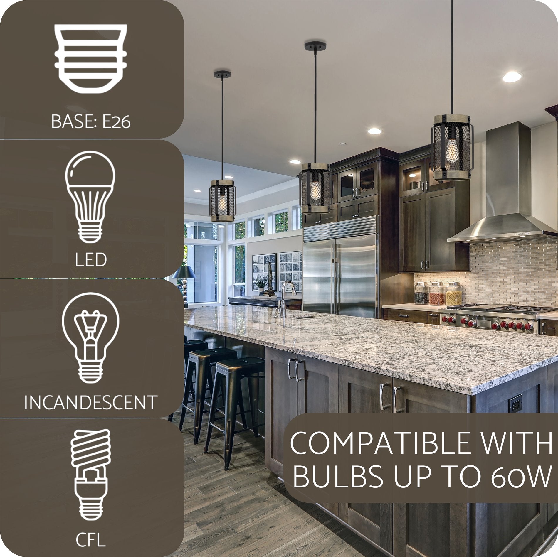 Suspension lanterne moderne Giles 11 en treillis de style ferme