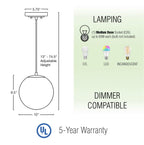 Suspension sphérique moderne Ceres 10 du milieu du siècle