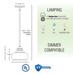 Suspension Harlow 9 style industriel moderne / ferme / école / rustique