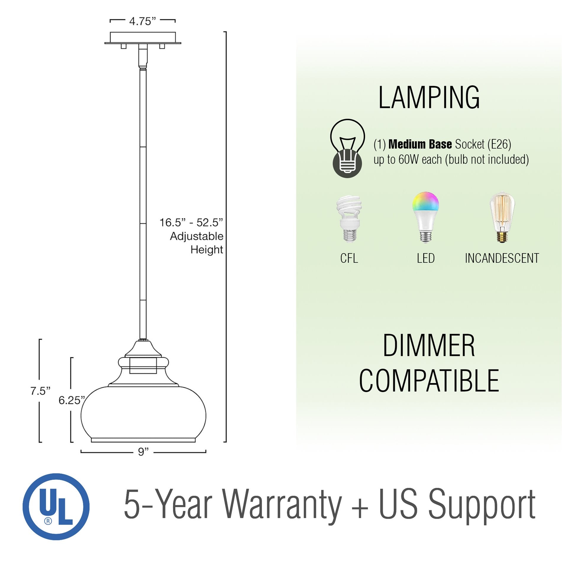 Suspension Harlow 9 style industriel moderne de ferme