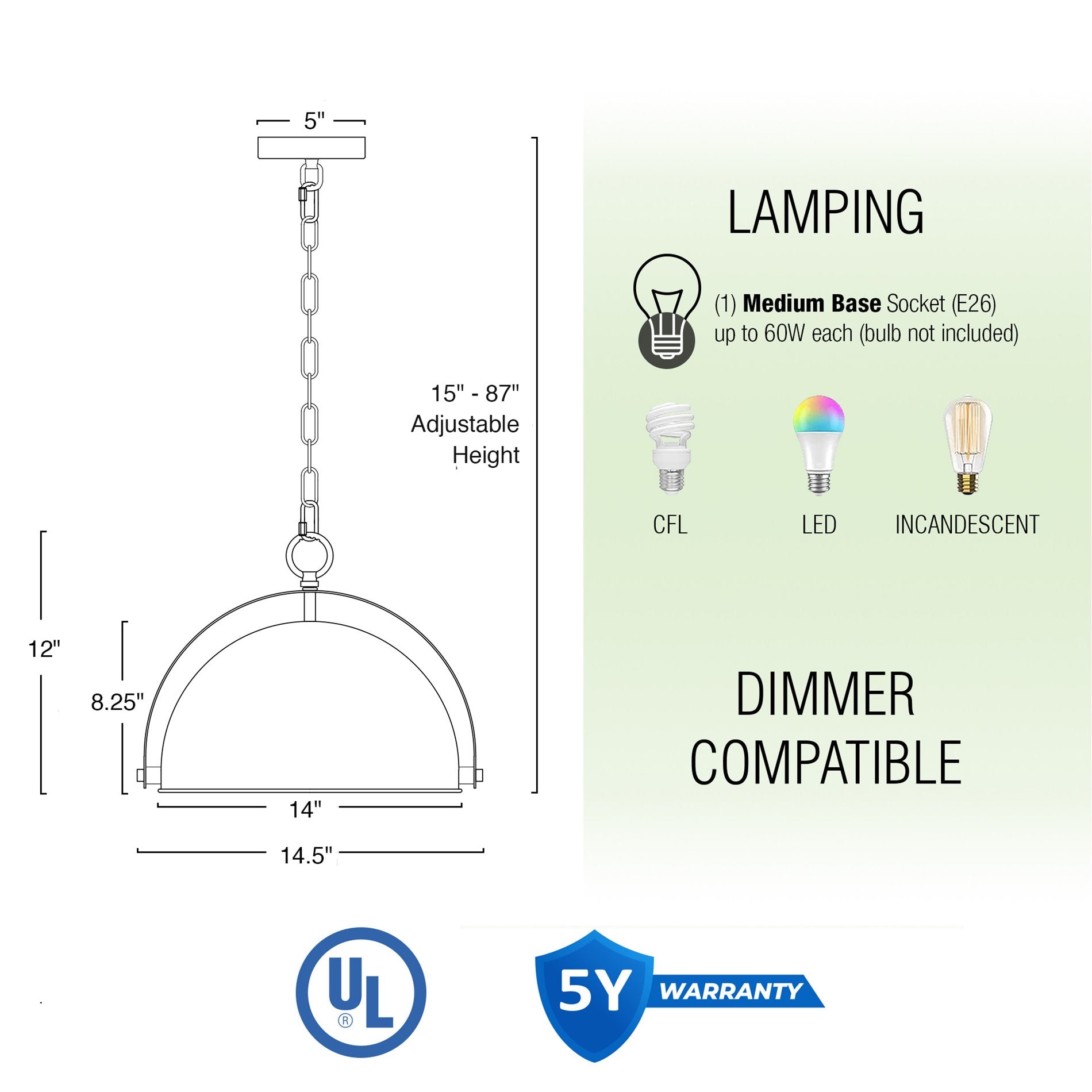 Suspension industrielle moderne Sulis 15