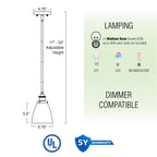 Suspension industrielle vintage Porter 8