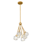 Lustre suspendu moderne Kira Home Jewel 16 à 6 lumières en cristal, hauteur de suspension réglable, finition laiton élégant