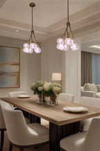Lustre suspendu moderne Kira Home Jewel 16 à 6 lumières en cristal, hauteur de suspension réglable, finition laiton élégant
