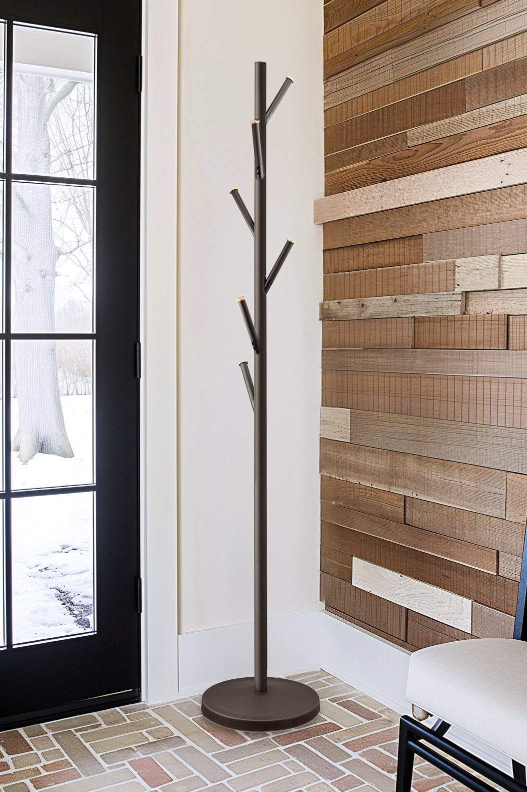 Porte-manteau autoportant moderne Addison 68 à 6 crochets, en métal, finition bronze huilé