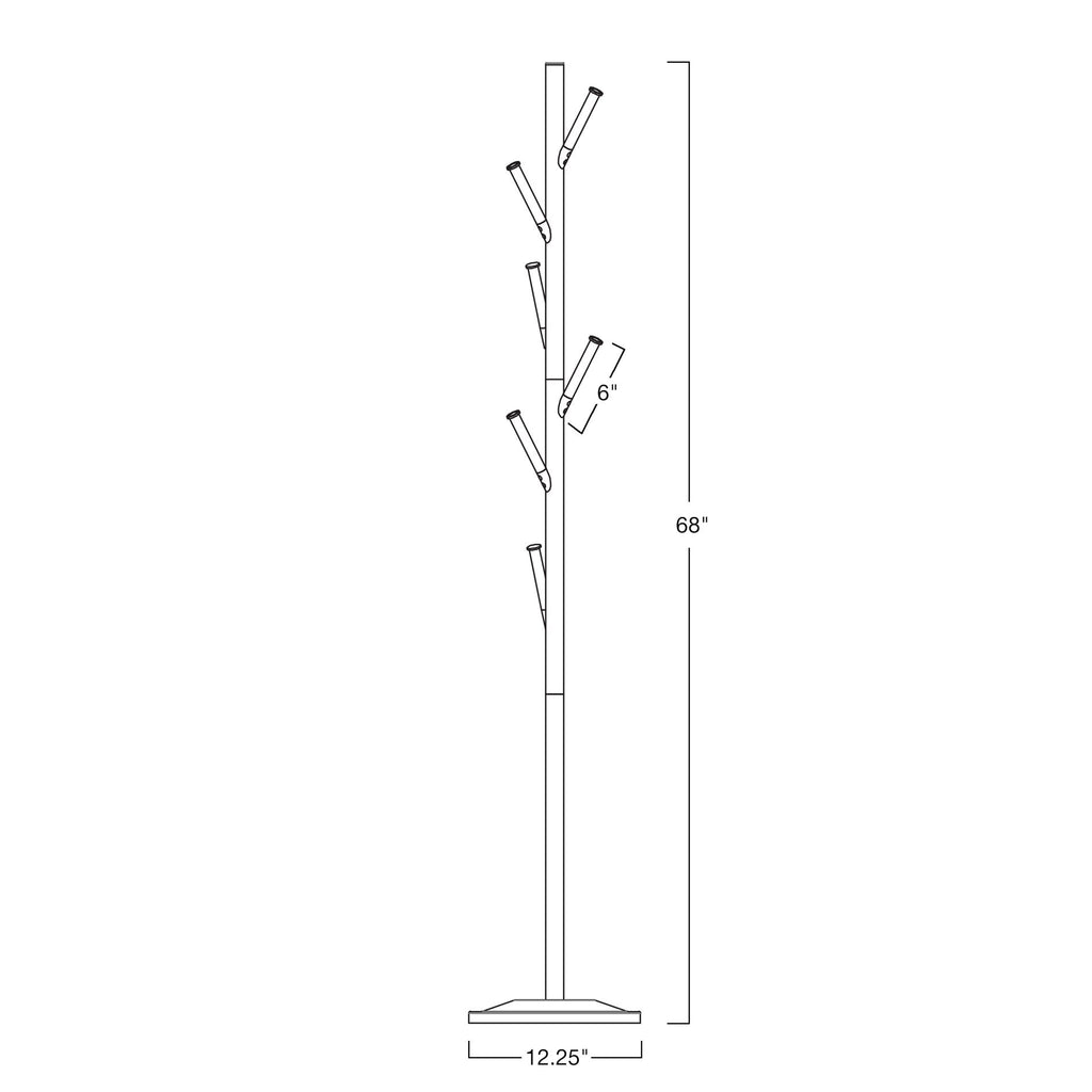 Appendiabiti da terra in metallo con 6 ganci Addison 68 Modern, ottone freddo