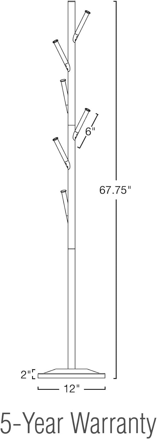 Porte-manteau autoportant en métal Addison 68, acier satiné