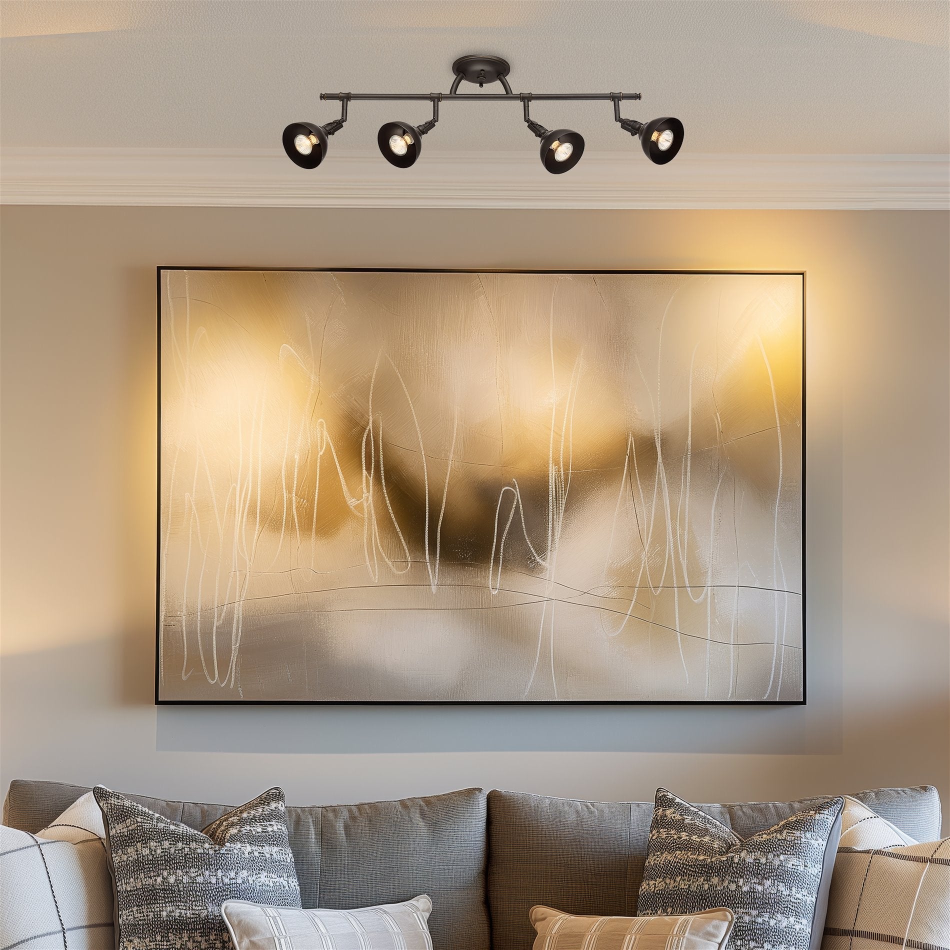 Éclairage sur rail directionnel industriel Broadway 30 à 4 lampes