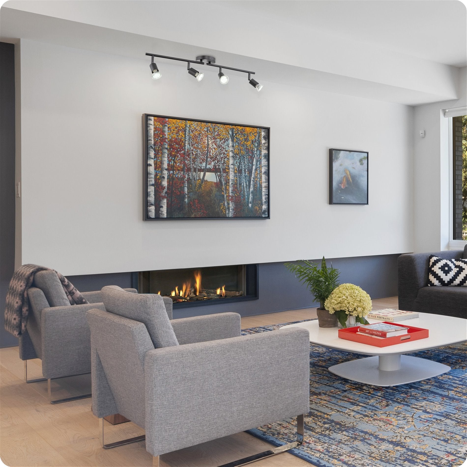 Applique murale/plafonnier directionnel moderne à 4 lumières Langford 27