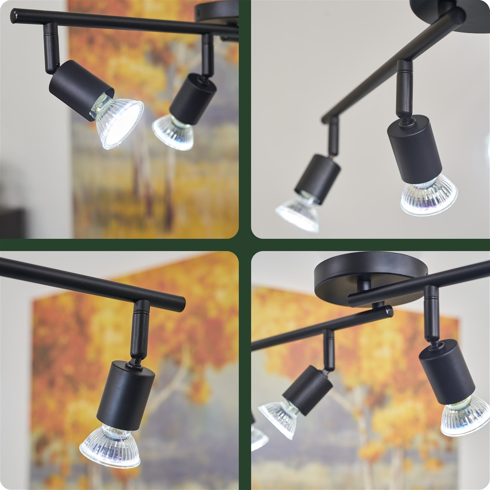 Applique murale/plafonnier directionnel moderne à 4 lumières Langford 27