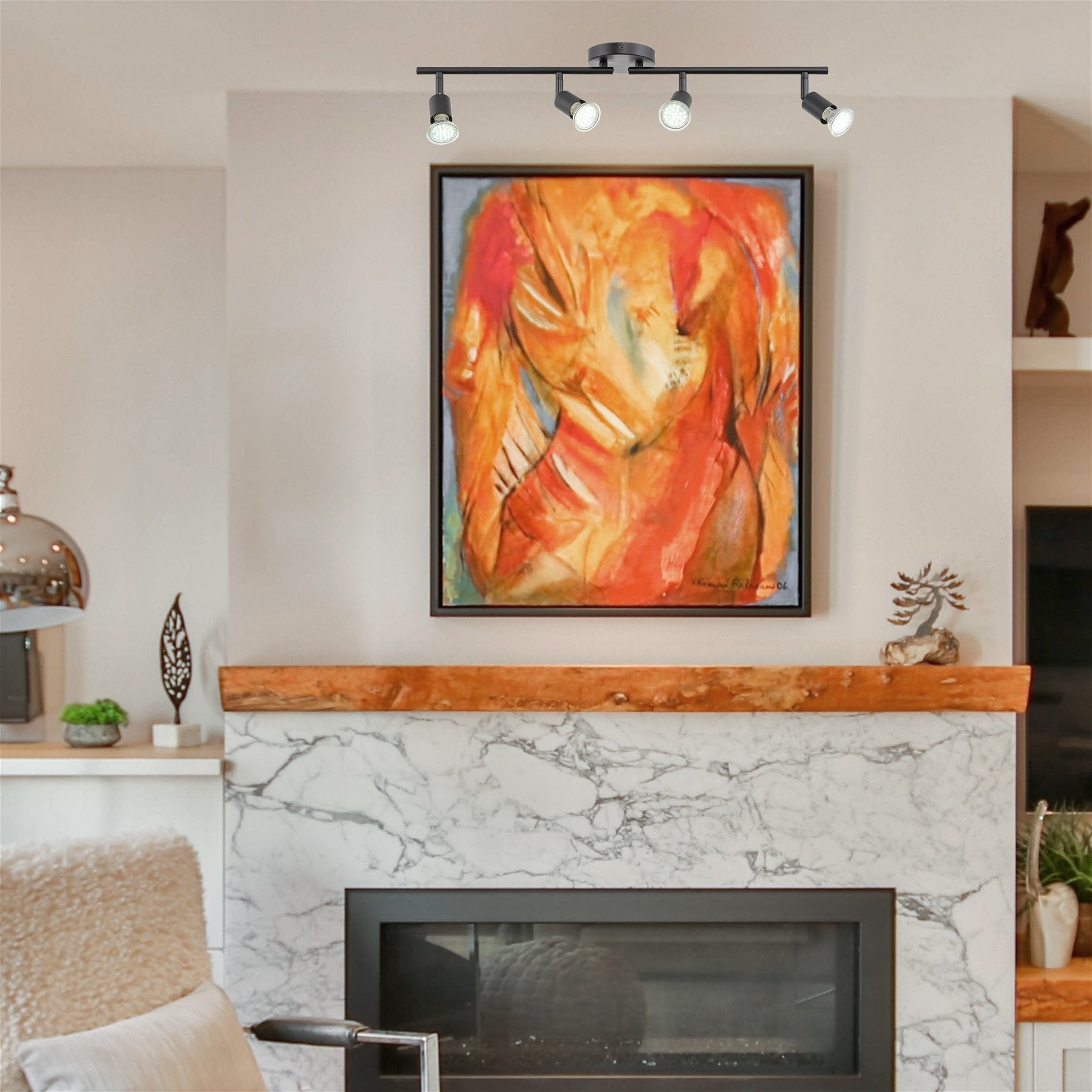 Applique murale/plafonnier directionnel moderne à 4 lumières Langford 27