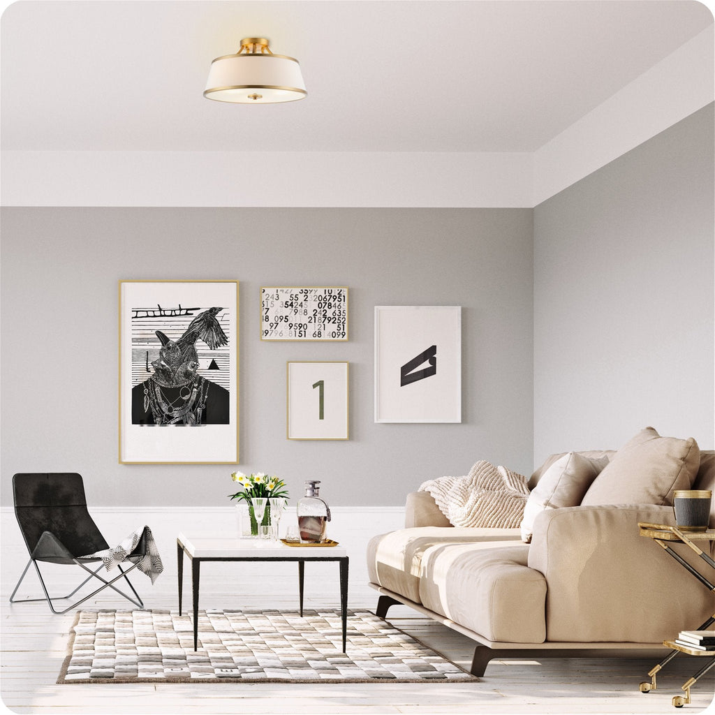 Plafonnier semi-encastré moderne Zoey 18 à 3 lumières