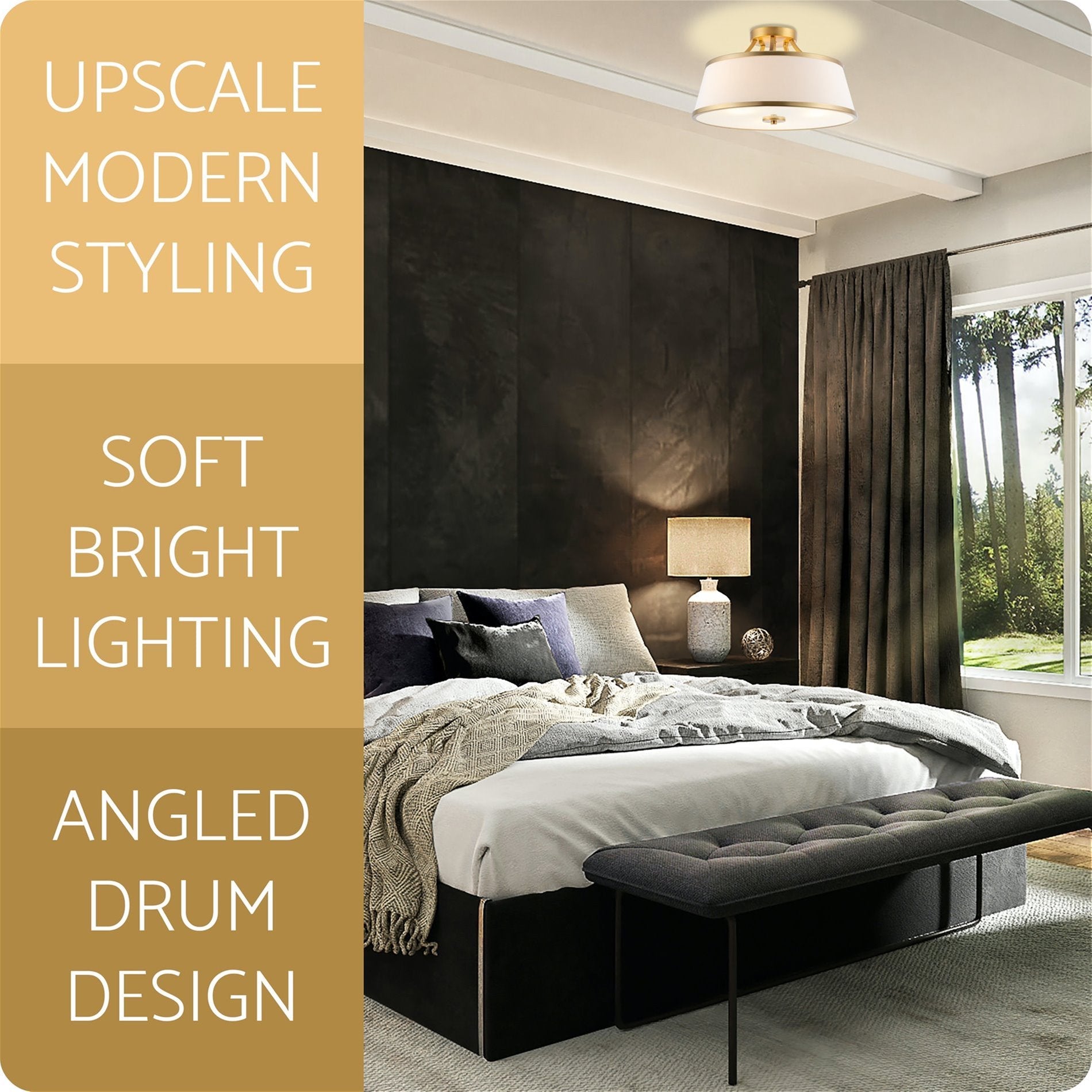 Plafonnier semi-encastré moderne Zoey 18 à 3 lumières