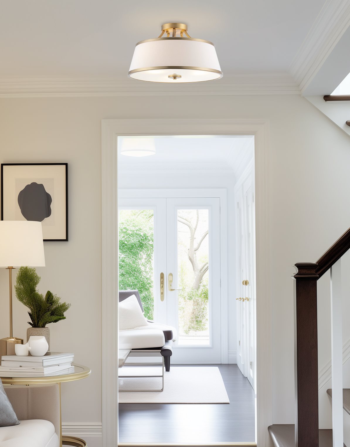 Plafonnier semi-encastré moderne Zoey 18 à 3 lumières