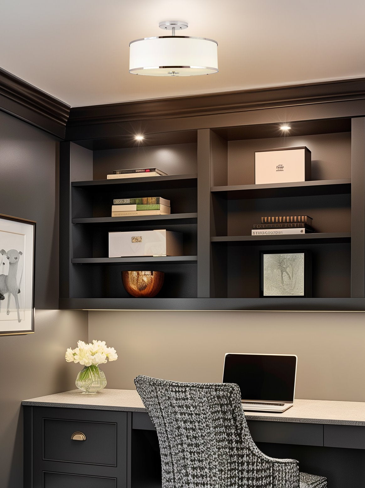 Plafonnier semi-encastré rétro moderne à 3 lumières Chloe 15