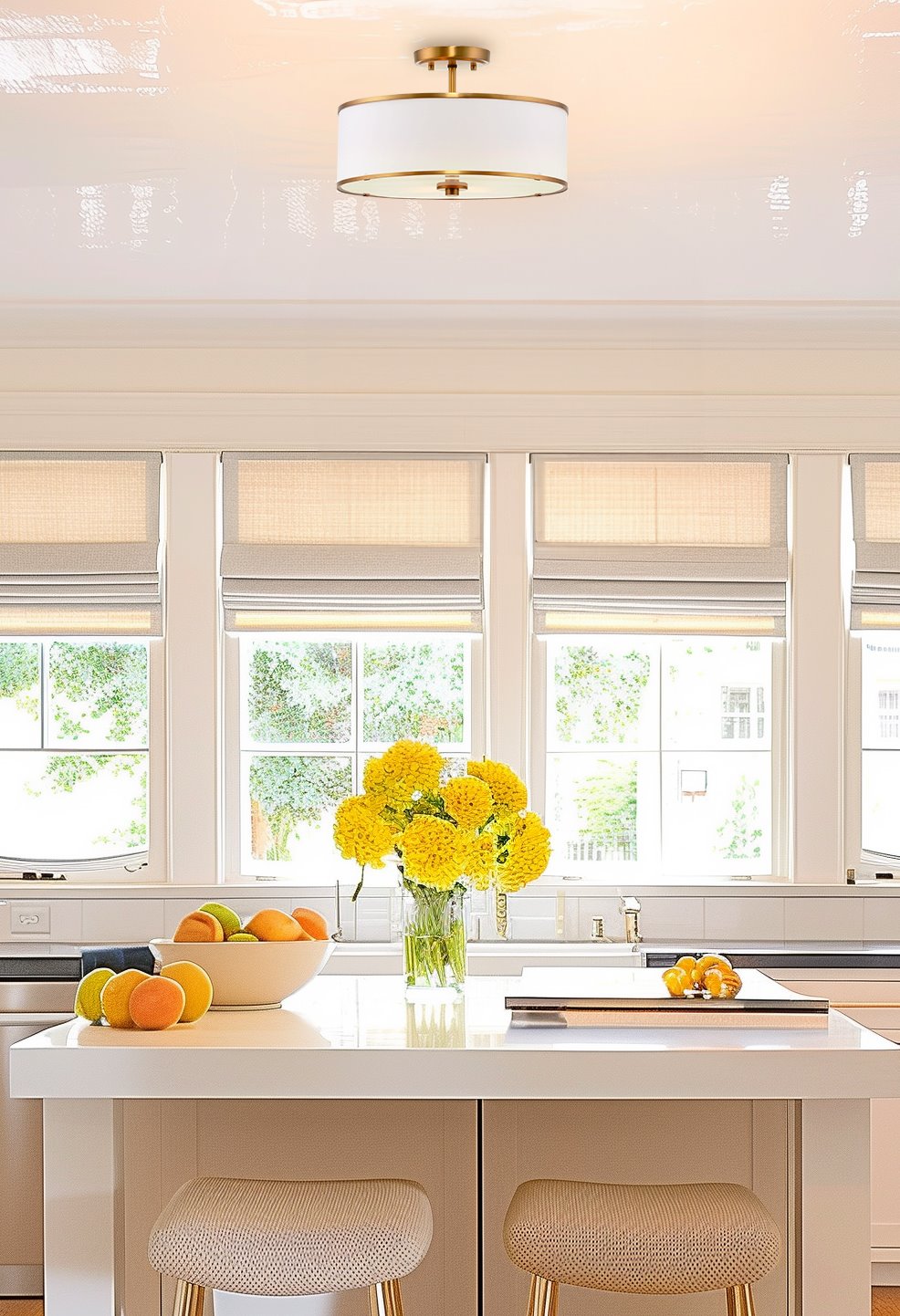 Plafonnier semi-encastré rétro moderne à 3 lumières Chloe 15