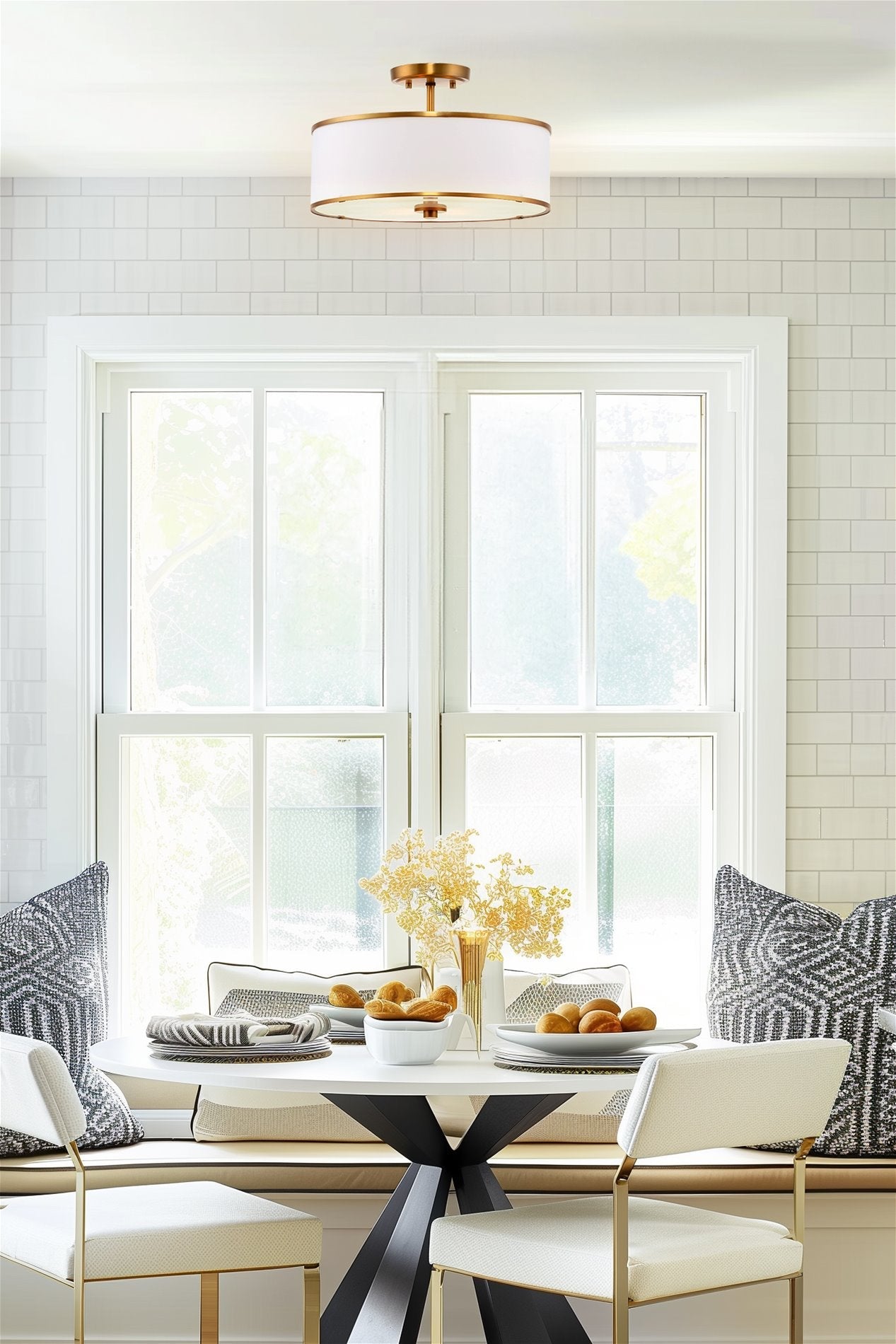 Plafonnier semi-encastré rétro moderne à 3 lumières Chloe 15