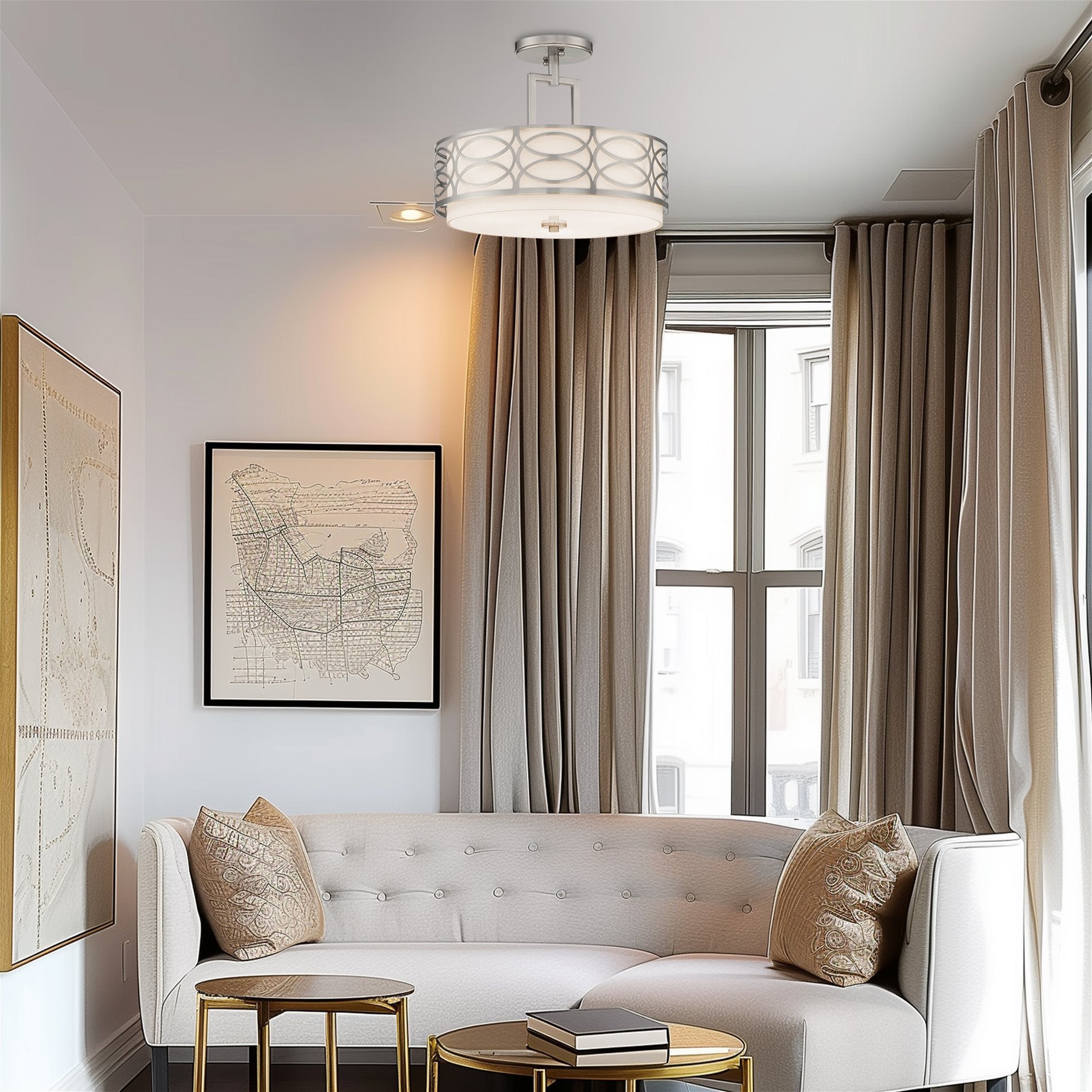 Plafonnier semi-encastré Sienna 15 à 3 lumières