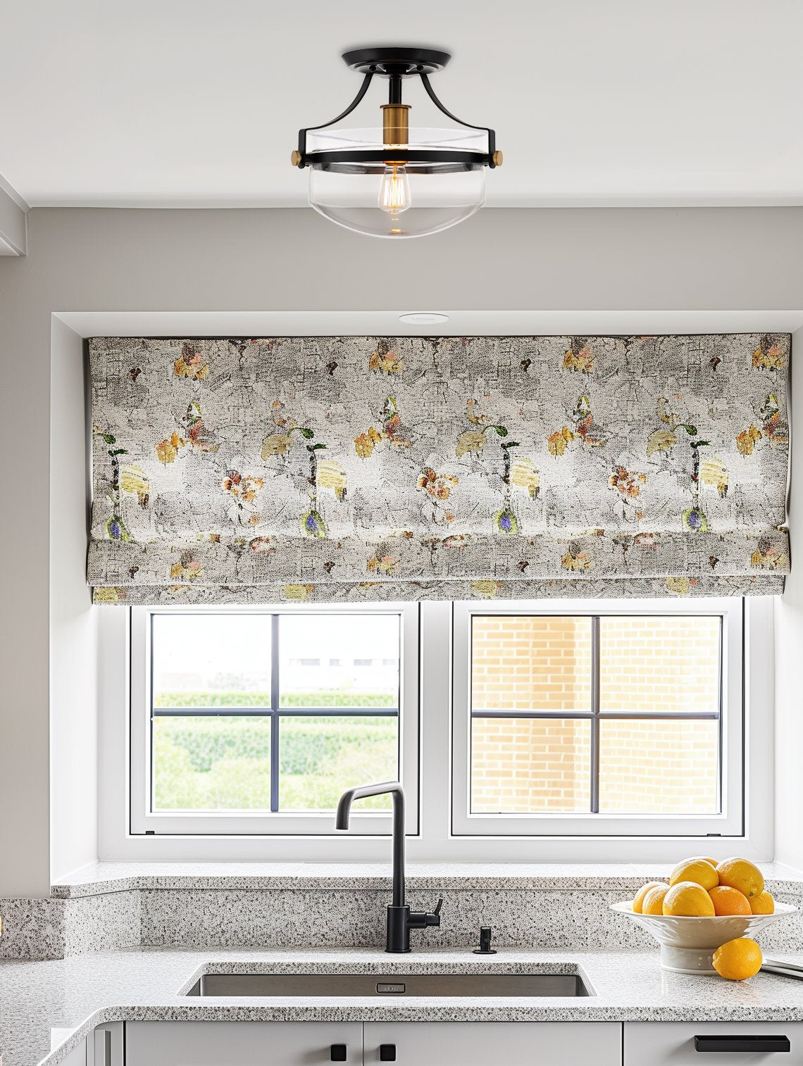 Plafonnier semi-encastré Zurich 12 style ferme rustique